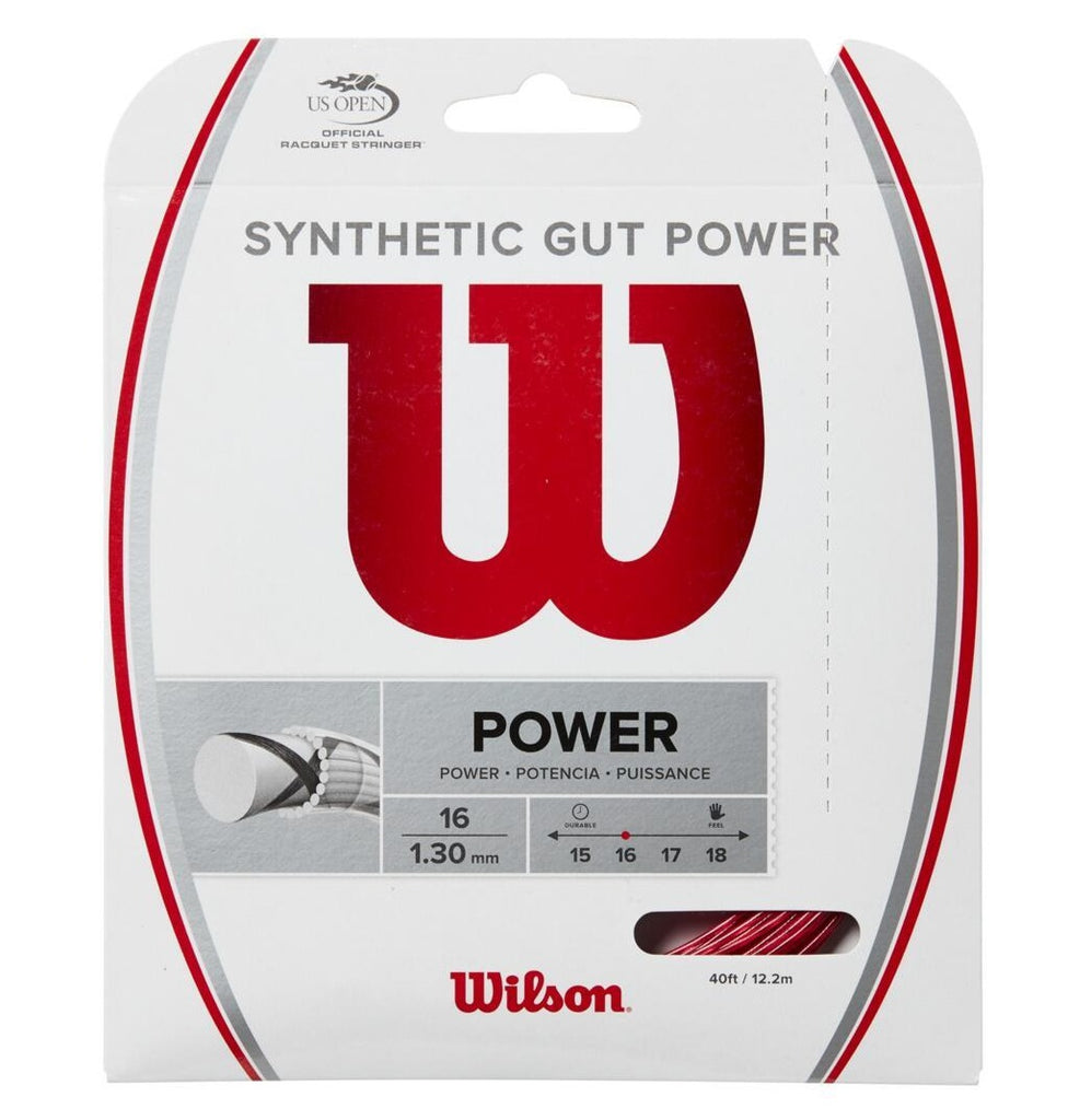 Wilson Synthetic Gut Power 16 Tennis String (Red) - RacquetGuys.ca