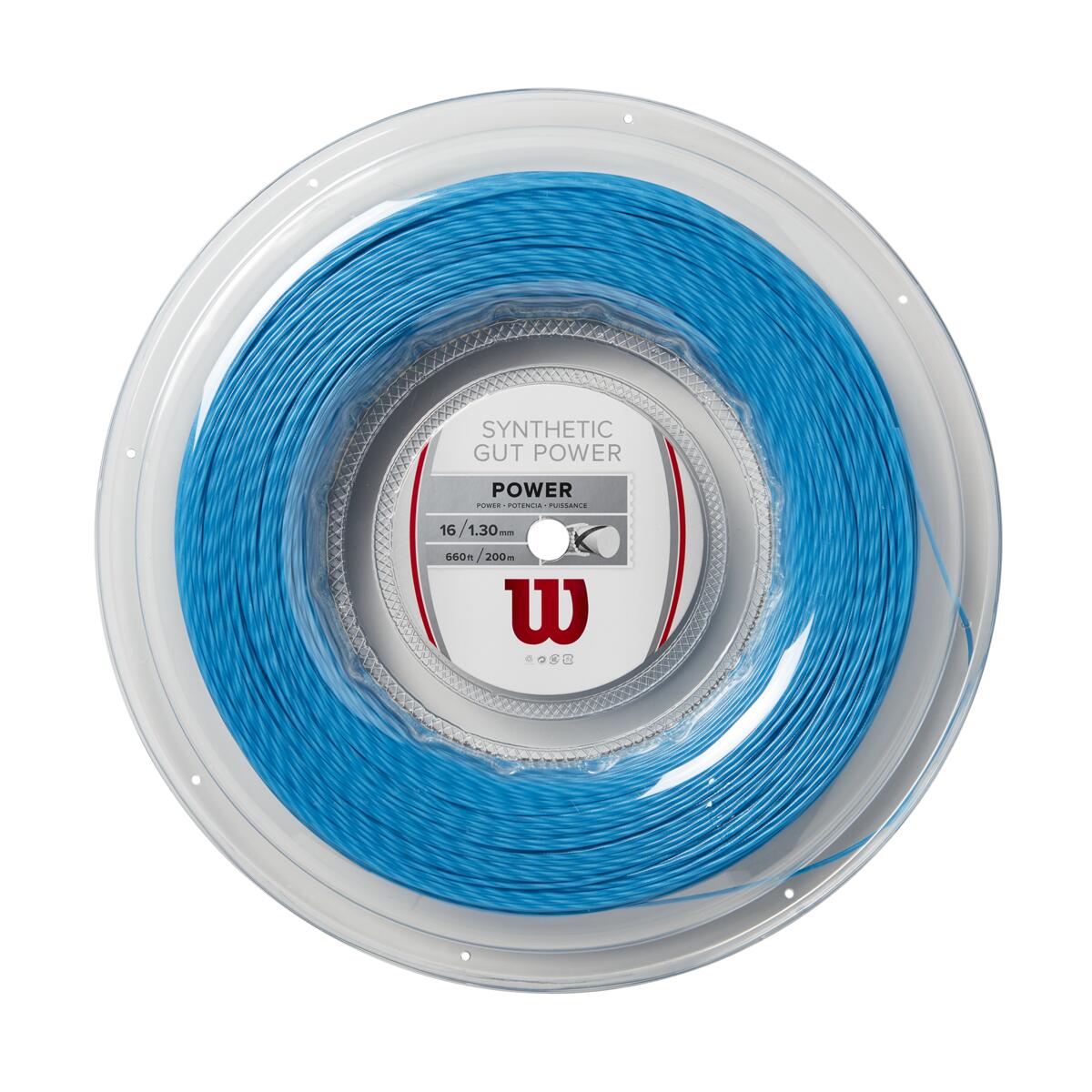 Wilson Synthetic Gut Power 16 Tennis String Reel (Blue) - RacquetGuys.ca