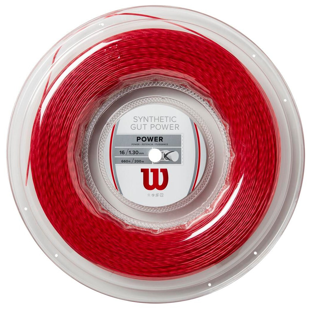 Wilson Synthetic Gut Power 16 Tennis String Reel (Red) - RacquetGuys.ca