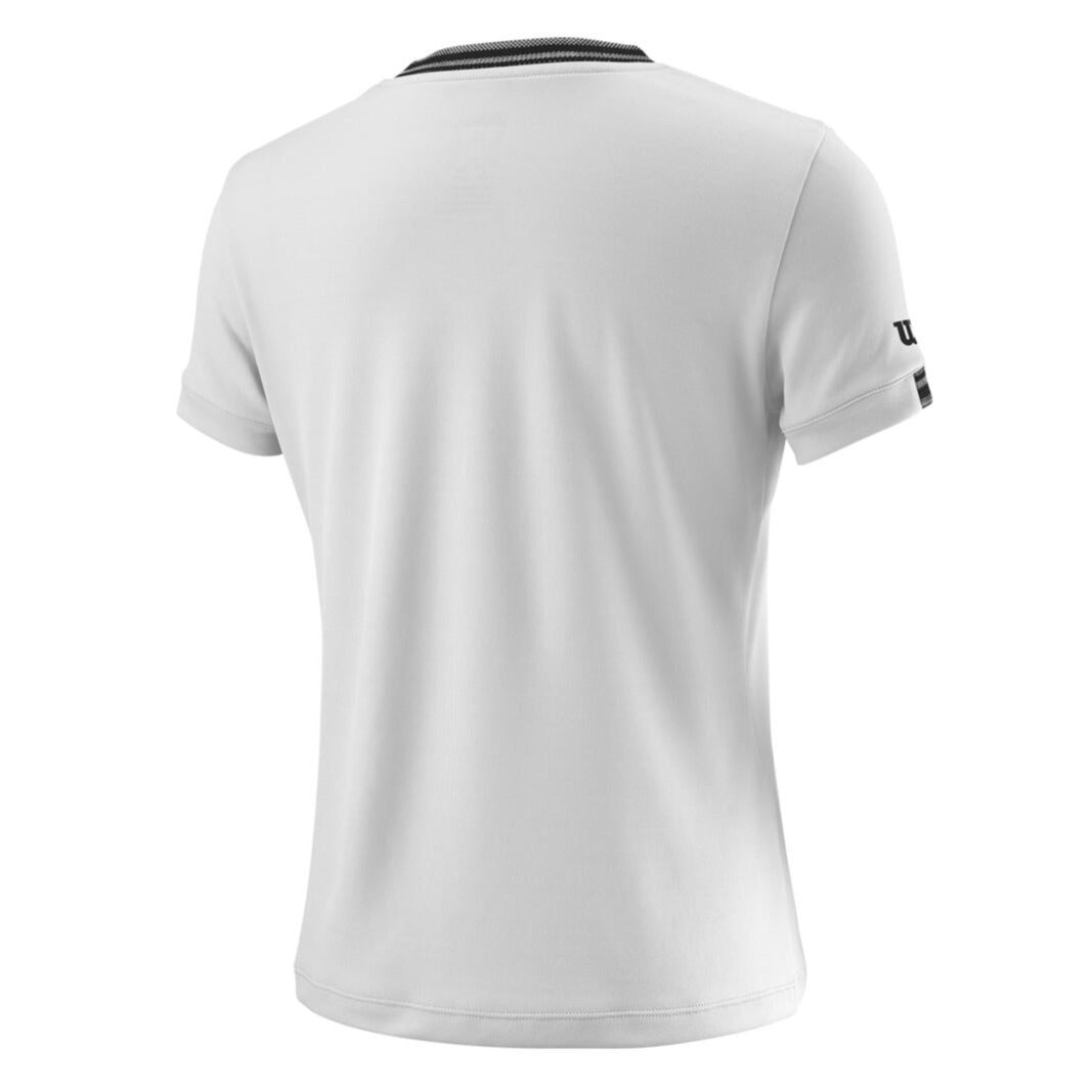 Wilson Girl's Team V-Neck (White) - RacquetGuys.ca