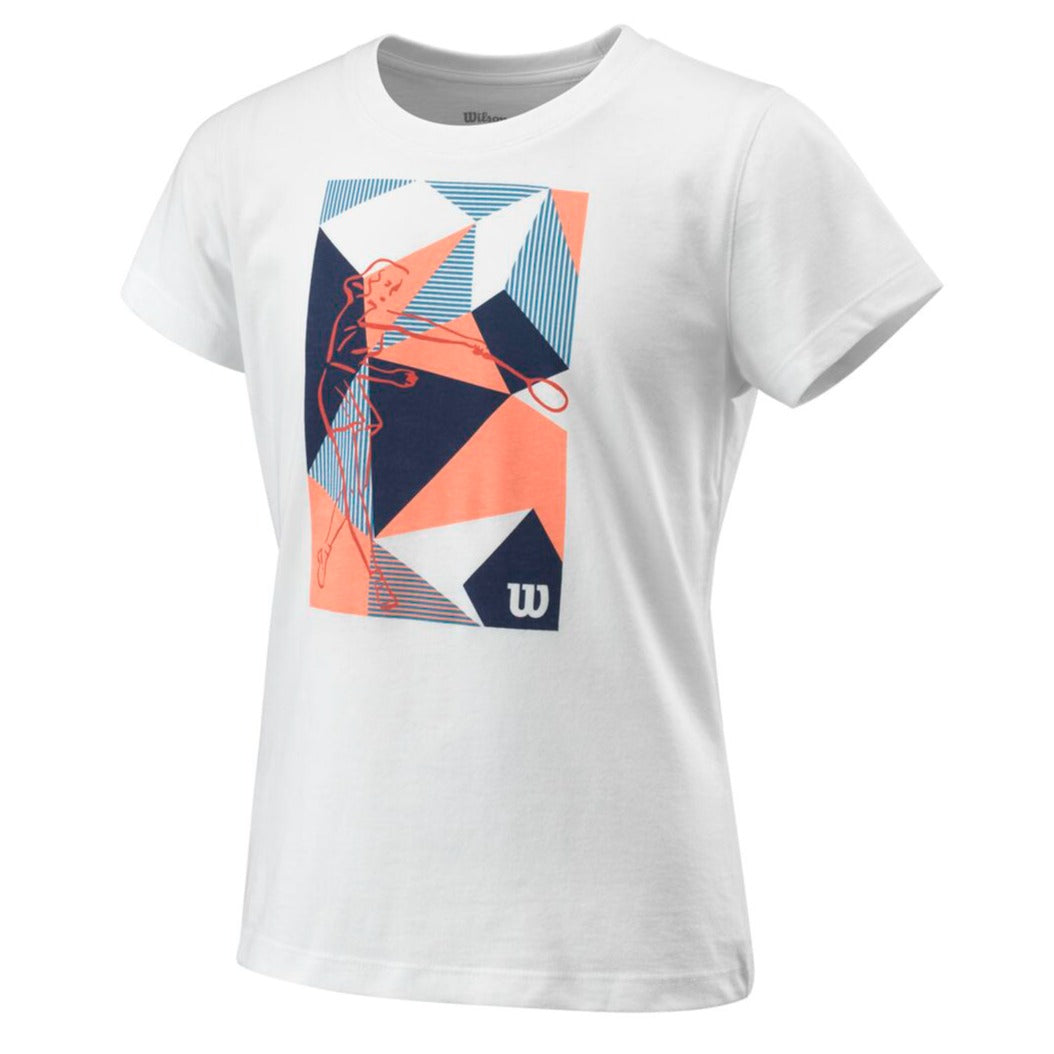 Wilson Girl's Prism Play Tech Tee (White) - RacquetGuys.ca
