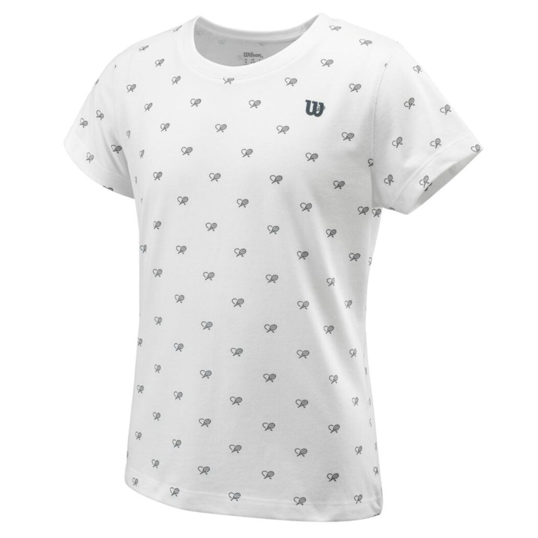 Wilson Girl's Cause A Racket Tech Tee (White) - RacquetGuys.ca