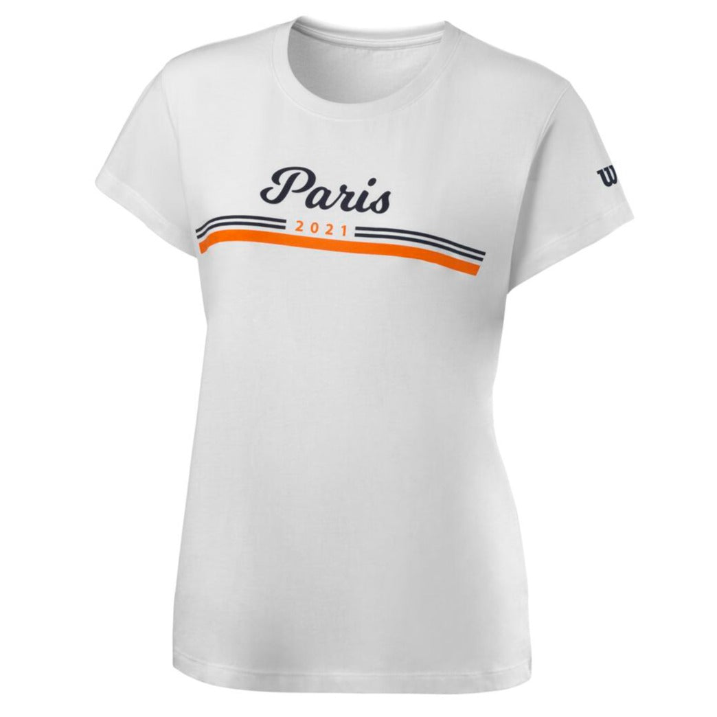 Wilson Women's Paris 2021 Tech Tee (White) - RacquetGuys.ca