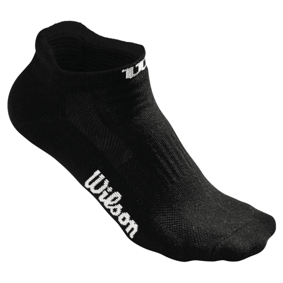 Wilson Women's No Show Sock 3PK OSFA (Black) - RacquetGuys.ca