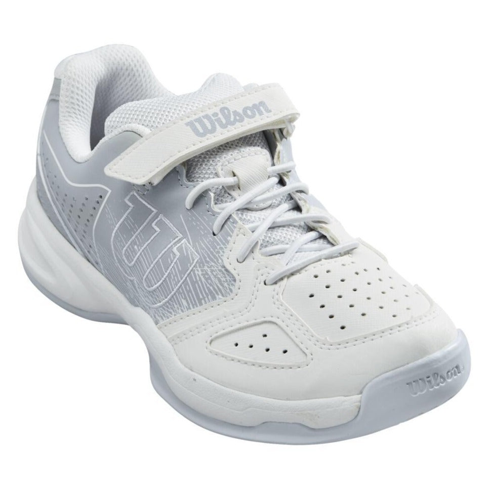 Wilson Kaos Junior Tennis Shoe (White/Pearl Blue) - RacquetGuys.ca