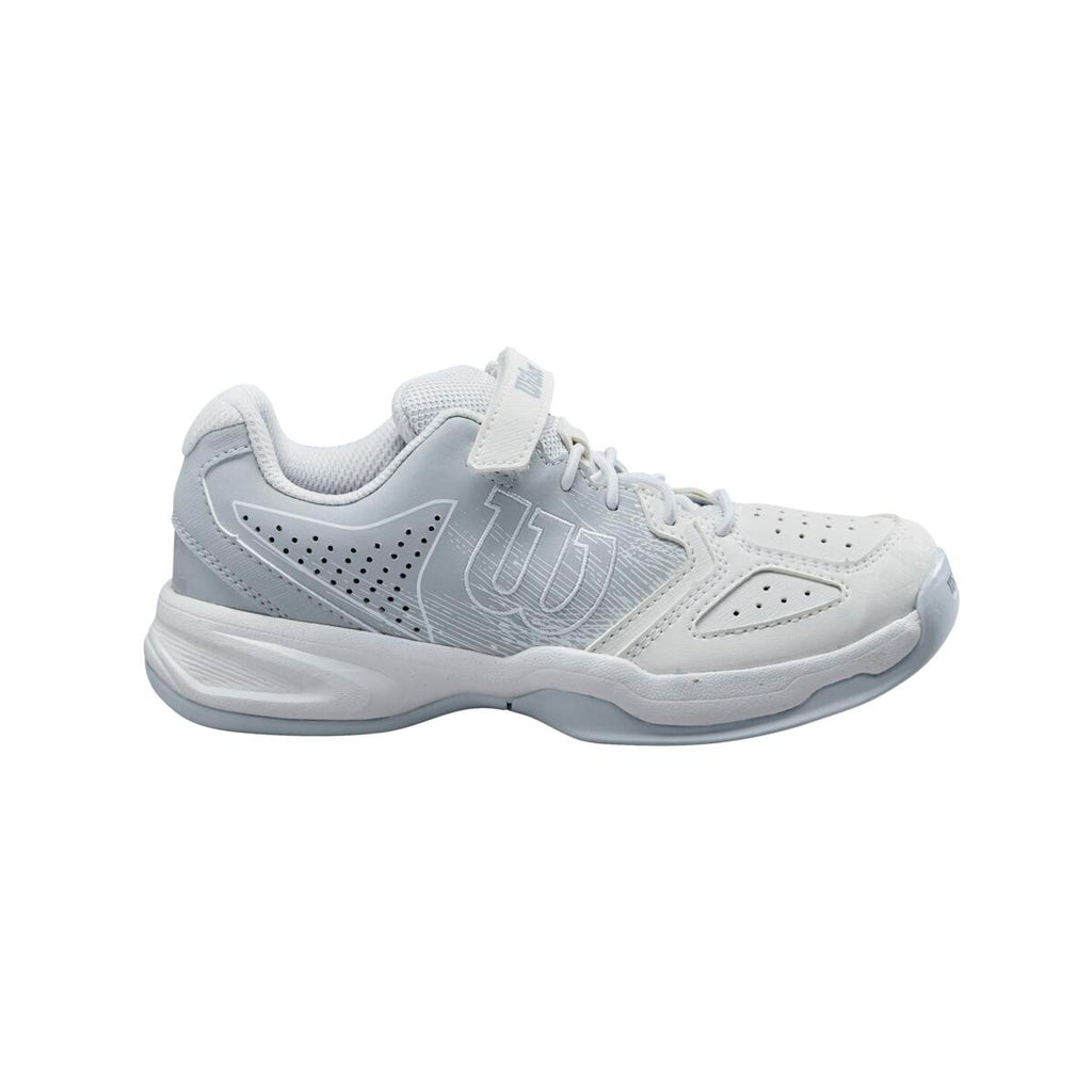 Wilson Kaos Junior Tennis Shoe (White/Pearl Blue) - RacquetGuys.ca