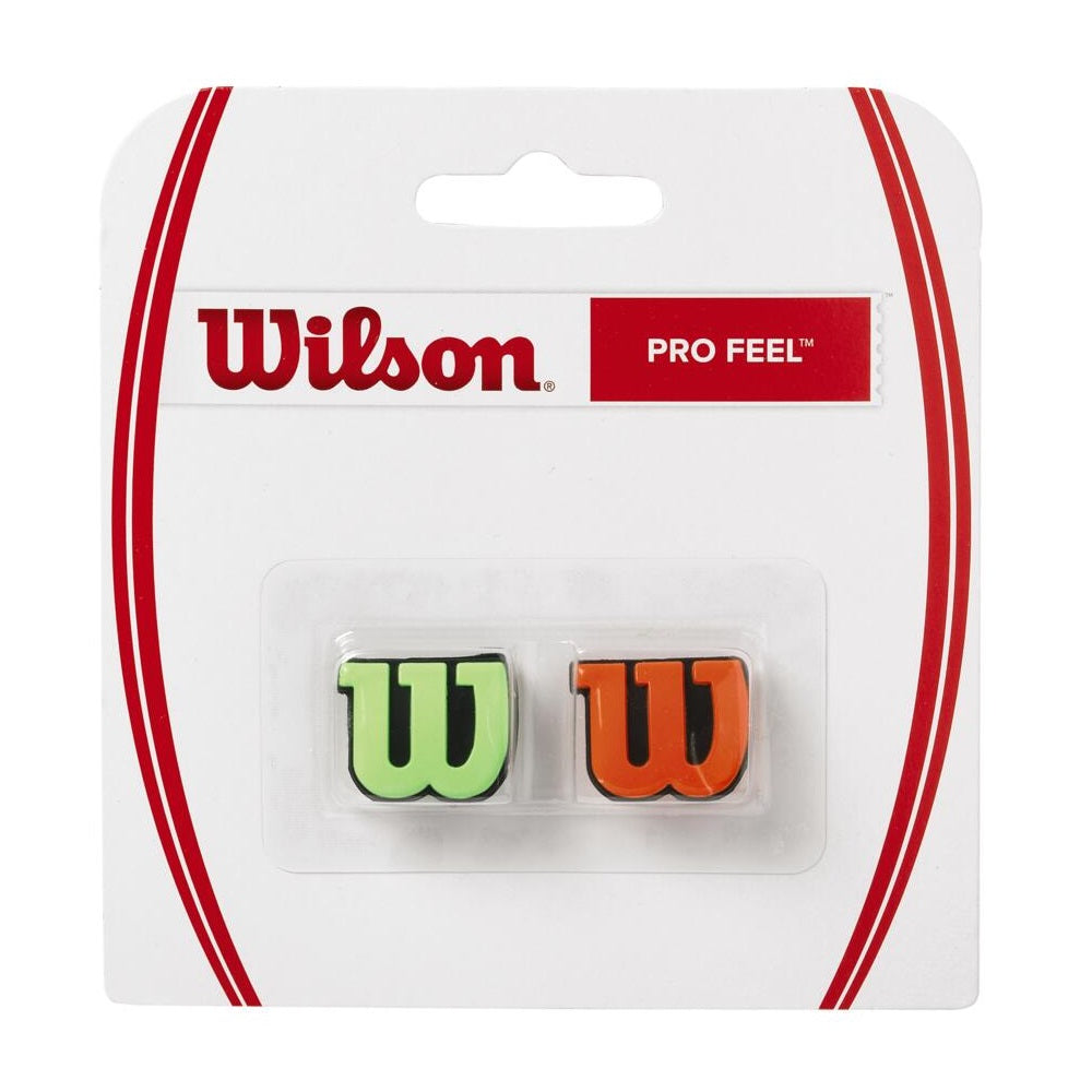 Wilson Pro Feel Vibration Dampener (Green/Orange) - RacquetGuys.ca