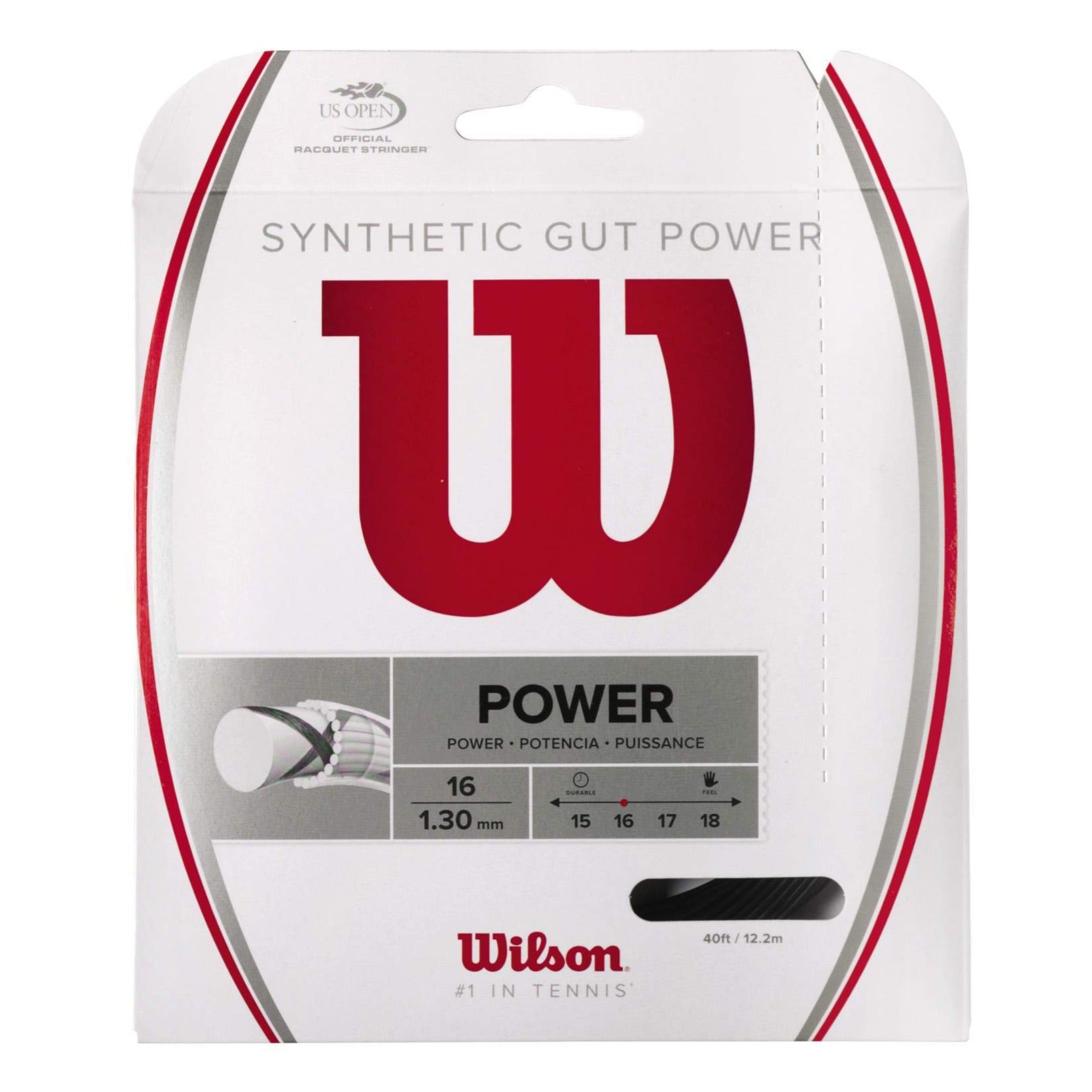 Wilson Synthetic Gut Power 16 Tennis String (Black) - RacquetGuys.ca