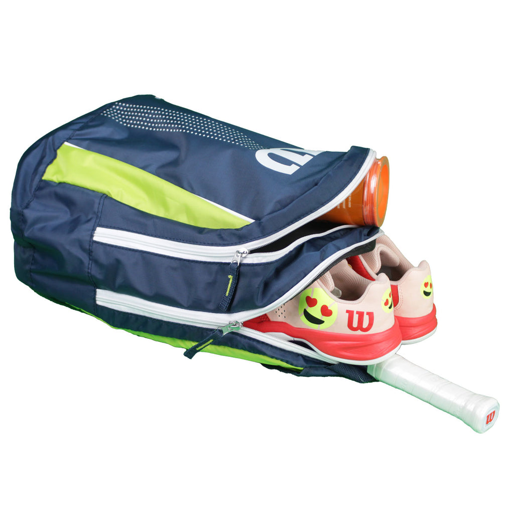 Wilson Junior Racquet Backpack (Navy/White/Green) | RacquetGuys.ca
