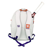 Wilson Premium Roland Garros Backpack Racquet Bag (Oyster Grey/Blue) - RacquetGuys.ca