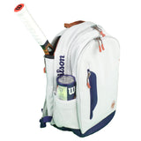 Wilson Premium Roland Garros Backpack Racquet Bag (Oyster Grey/Blue) - RacquetGuys.ca