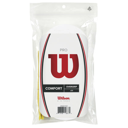Wilson Pro Overgrip 30 Pack (White) - RacquetGuys.ca
