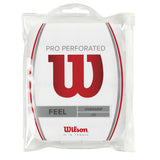 Wilson Pro Perforated Overgrip 12 Pack (White) - RacquetGuys.ca