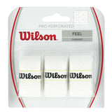 Wilson Pro Perforated Overgrip 3 Pack (White) - RacquetGuys.ca
