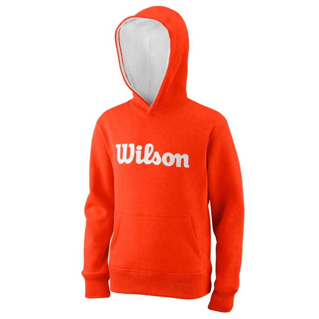 Wilson Youth Script Cotton Pull-Over Hoodie (Tangerine) - RacquetGuys.ca