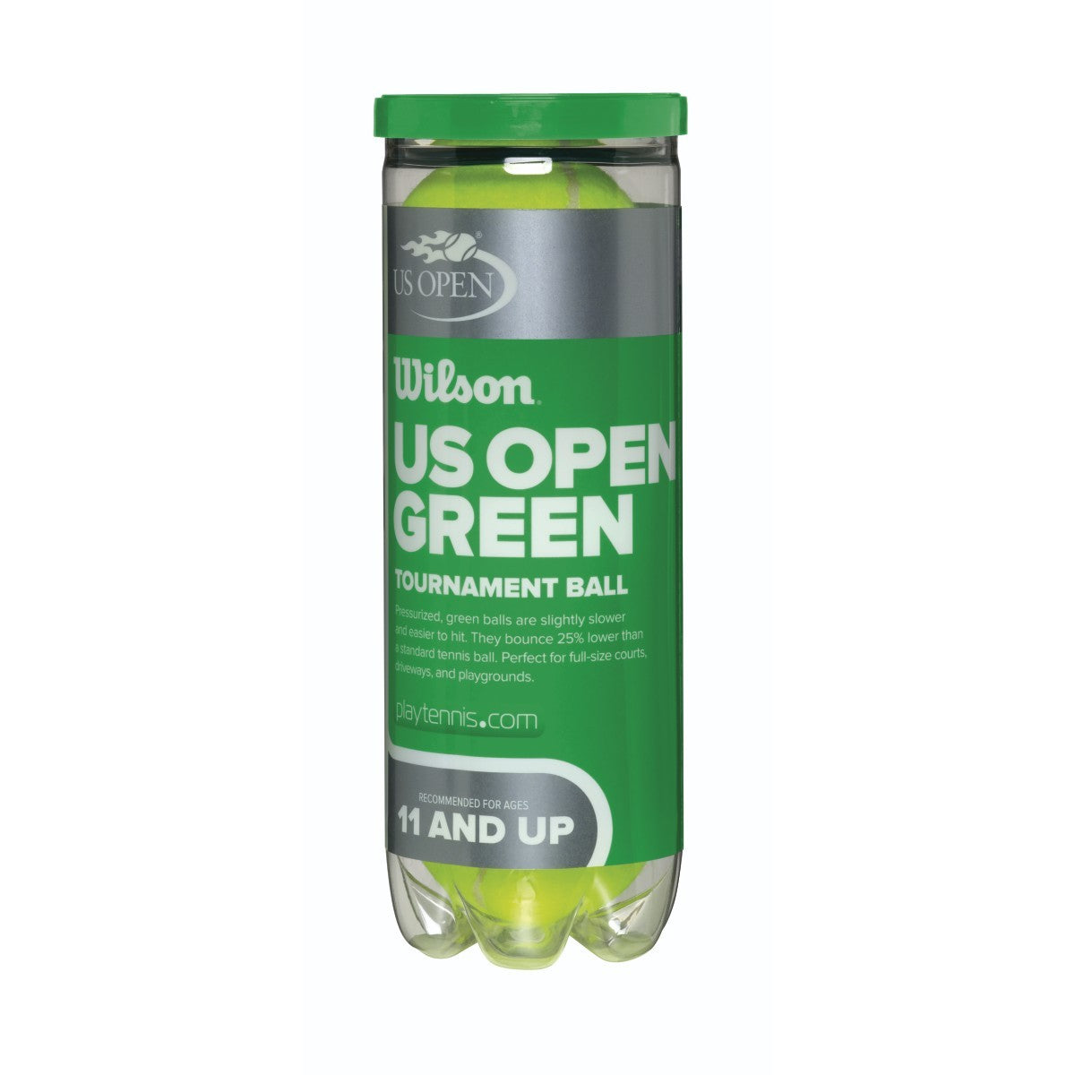 Wilson US Open Tournament 78' Green Junior Tennis Balls - RacquetGuys.ca