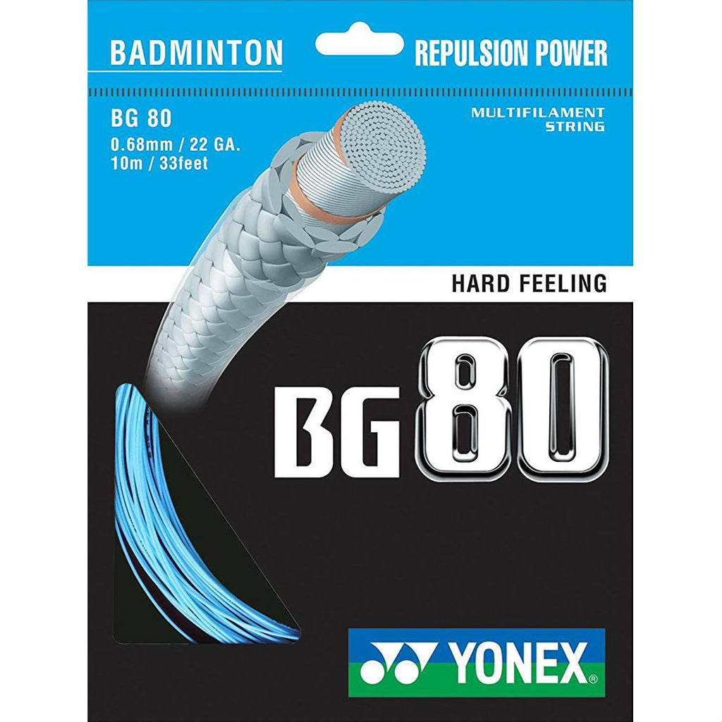Yonex BG 80 Badminton String (Sky Blue) - RacquetGuys.ca