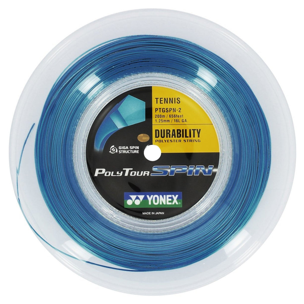 Yonex Poly Tour Spin 16L/1.25 Tennis String Reel (Blue