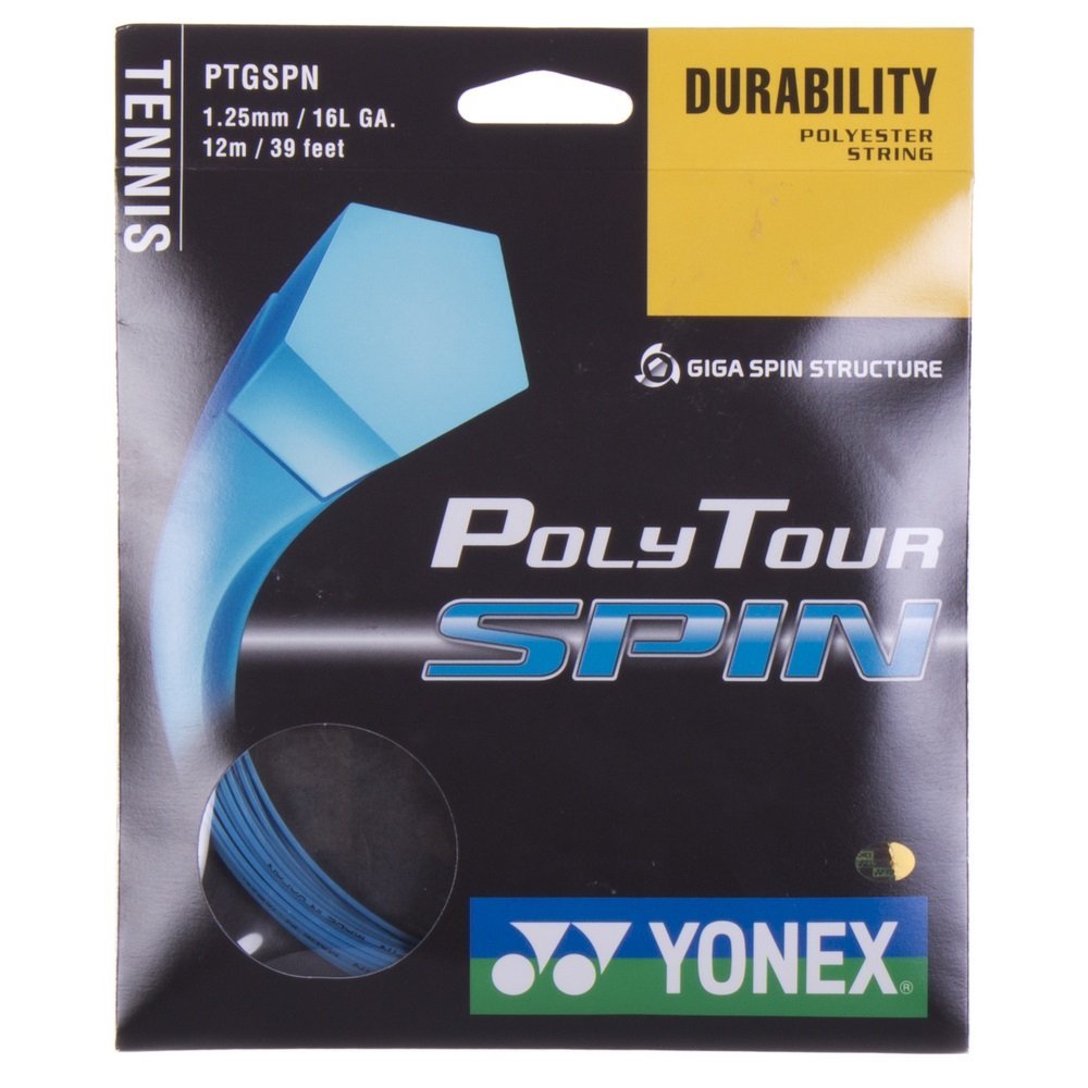 Yonex Poly Tour Spin 16L Tennis String (Blue) - RacquetGuys.ca