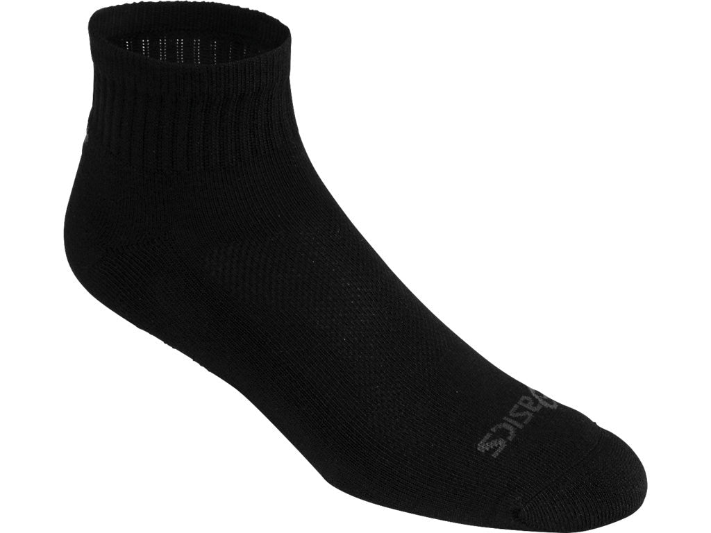 Asics Cushion Quarter Socks (Black) - RacquetGuys.ca