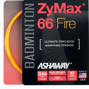 Ashaway ZyMax 66 Fire Badminton String (Orange) - RacquetGuys.ca