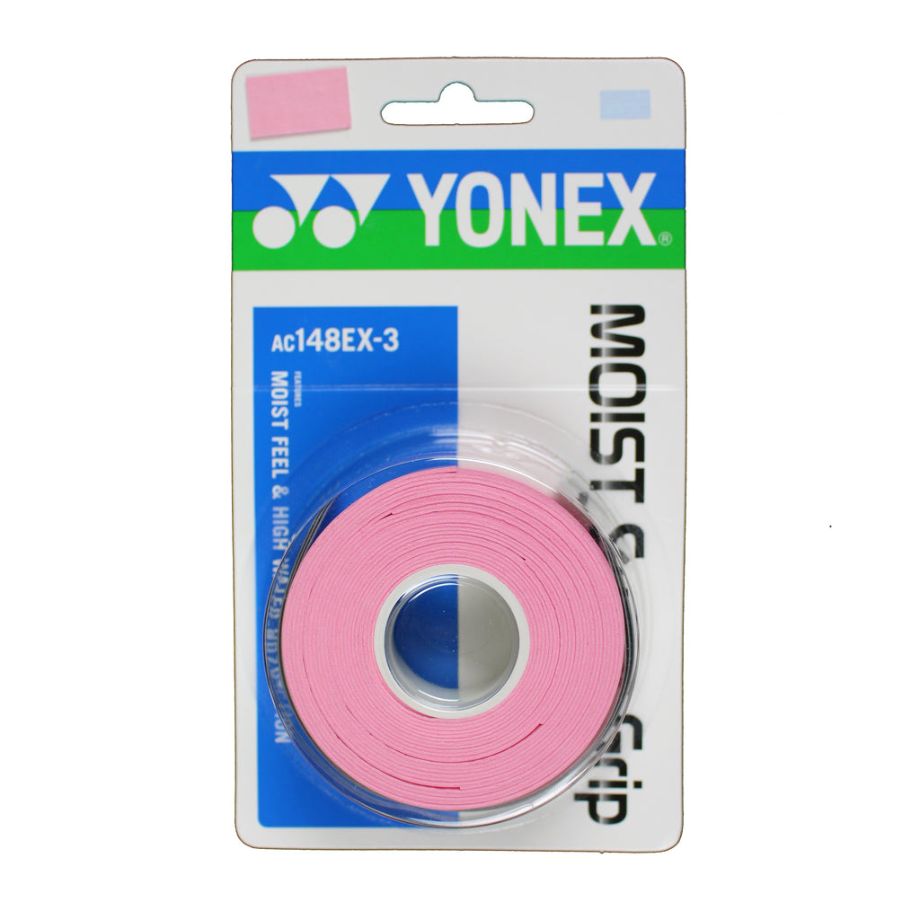 Yonex Moist Super Grip Overgrip 3 Pack (Pink) - RacquetGuys.ca
