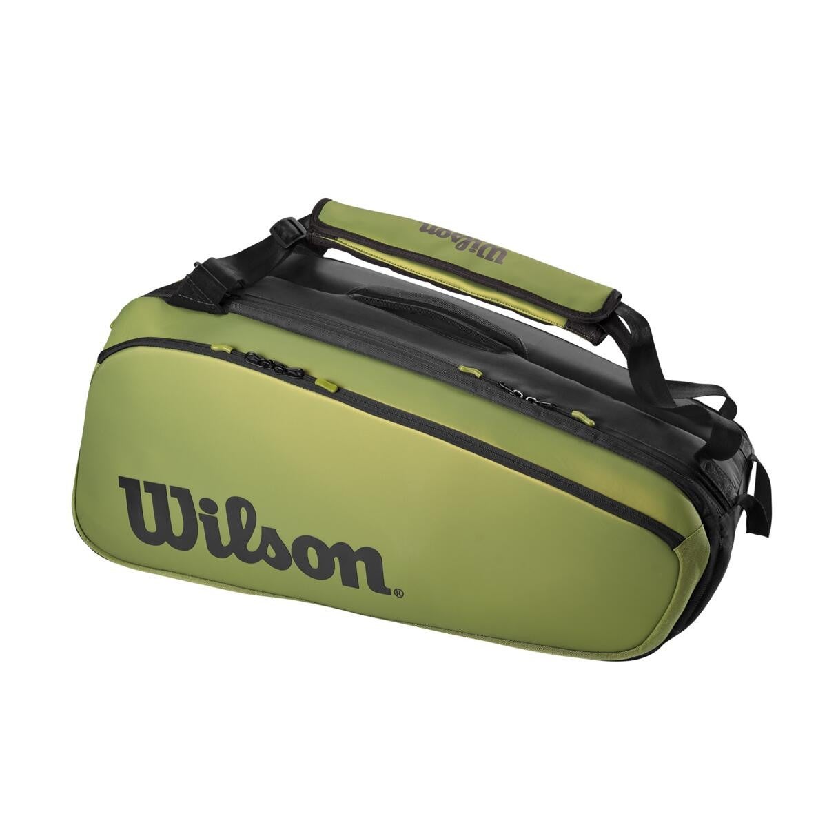 Wilson Super Tour Blade 9 Pack Racquet Bag (Green/Black) - RacquetGuys.ca