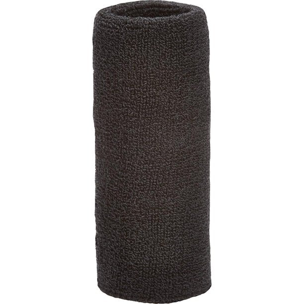 Tourna Wrist Towel 6" Extra Wide Wristband (Black) - RacquetGuys.ca