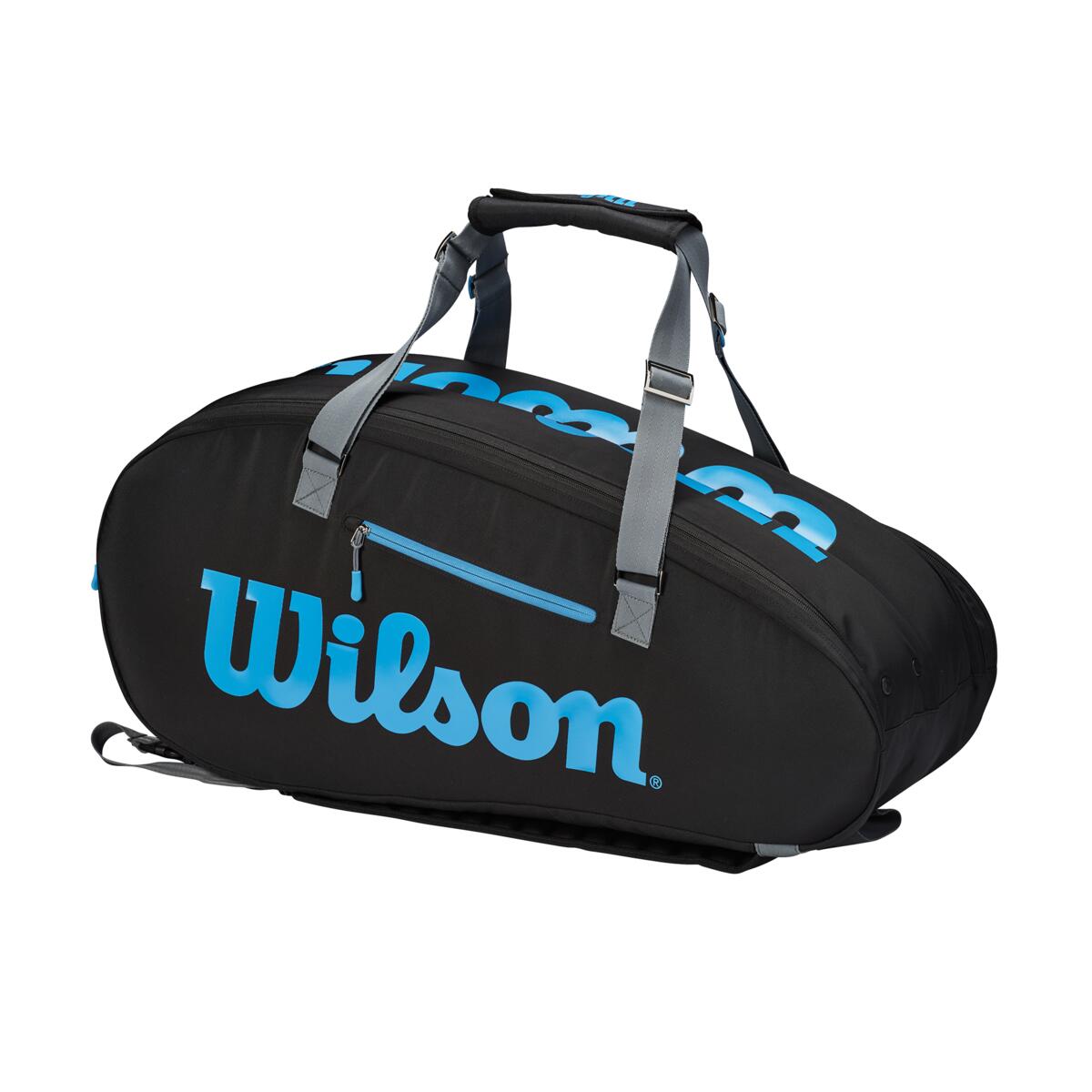 Wilson Ultra 9 Pack Racquet Bag (Black/Blue/Silver) - RacquetGuys.ca