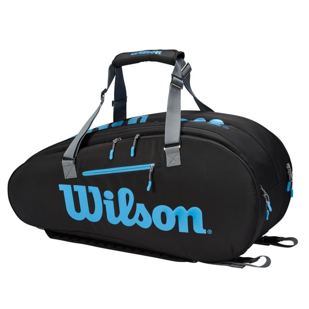 Wilson Ultra 9 Pack Racquet Bag (Black/Blue/Silver) - RacquetGuys.ca