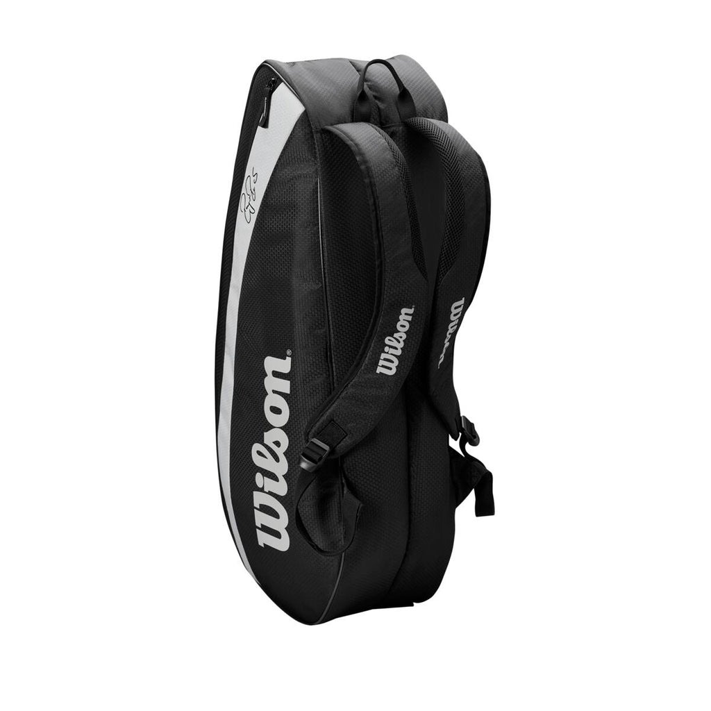 Wilson RF Team 6 Pack Racquet Bag (Black/White) - RacquetGuys.ca