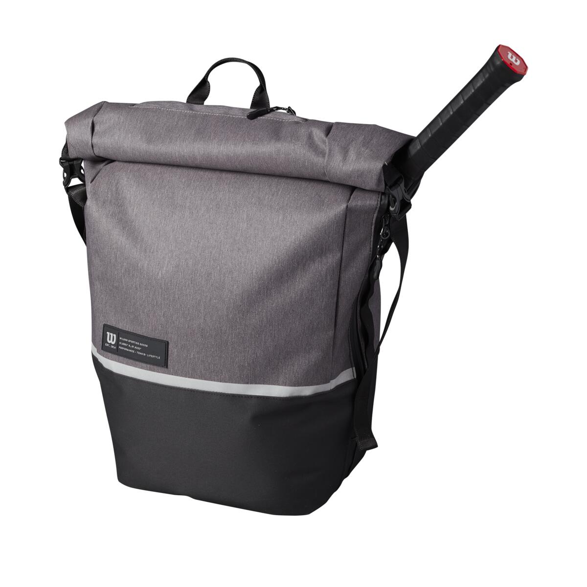 Wilson Roll Top Backpack Racquet Bag (Grey/Black) - RacquetGuys.ca