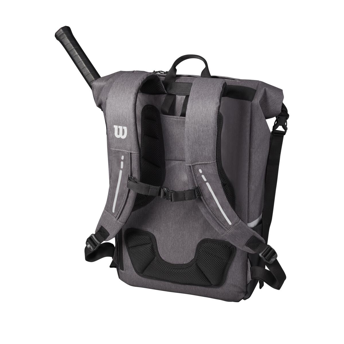 Wilson Roll Top Backpack Racquet Bag (Grey/Black) - RacquetGuys.ca