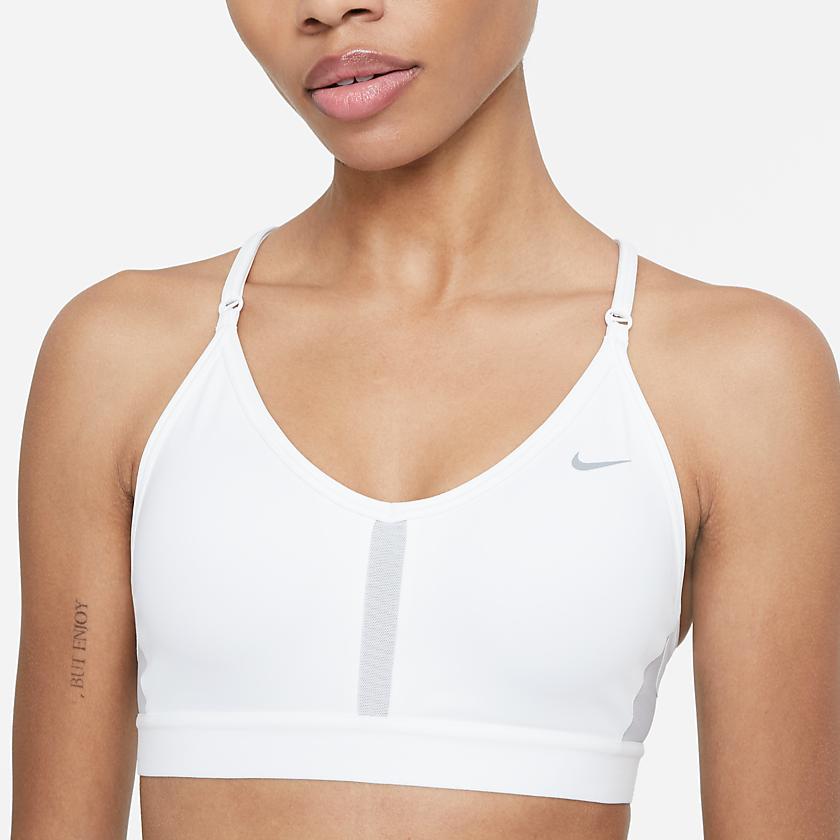 Nike Training Dri-FIT Indy V-neck light-support padded bra in pink