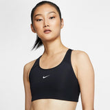 Nike Women's Dri-FIT Swoosh Medium Support 1 Piece Pad Sports Bra (Black/White)