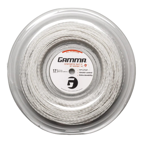 Gamma Synthetic Gut 17 with Wearguard Tennis String Reel (White) - RacquetGuys.ca