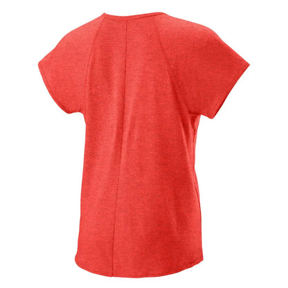 Wilson Women's Training V-Neck Tee (Hot Coral) - RacquetGuys.ca