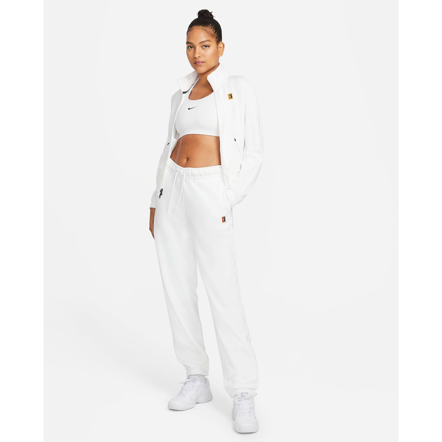 Nike Women's Dri-FIT Heritage Full Zip Jacket (White) - RacquetGuys.ca