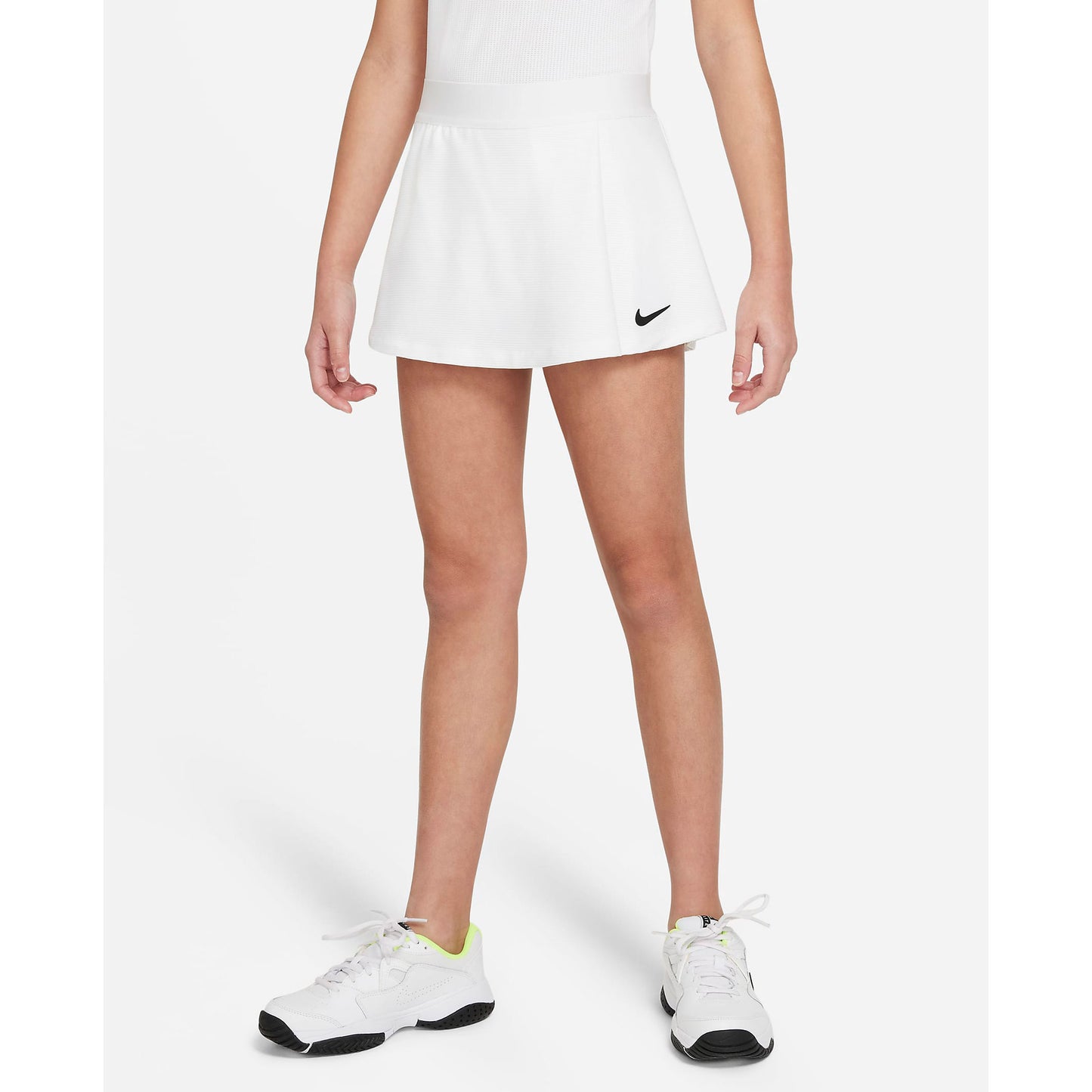 Nike Girls Dri-FIT Victory Flouncy Skirt (White/Black) - RacquetGuys.ca