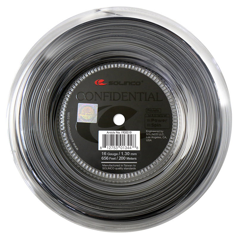 Solinco Confidential 16 Tennis String Reel (Grey) - RacquetGuys.ca