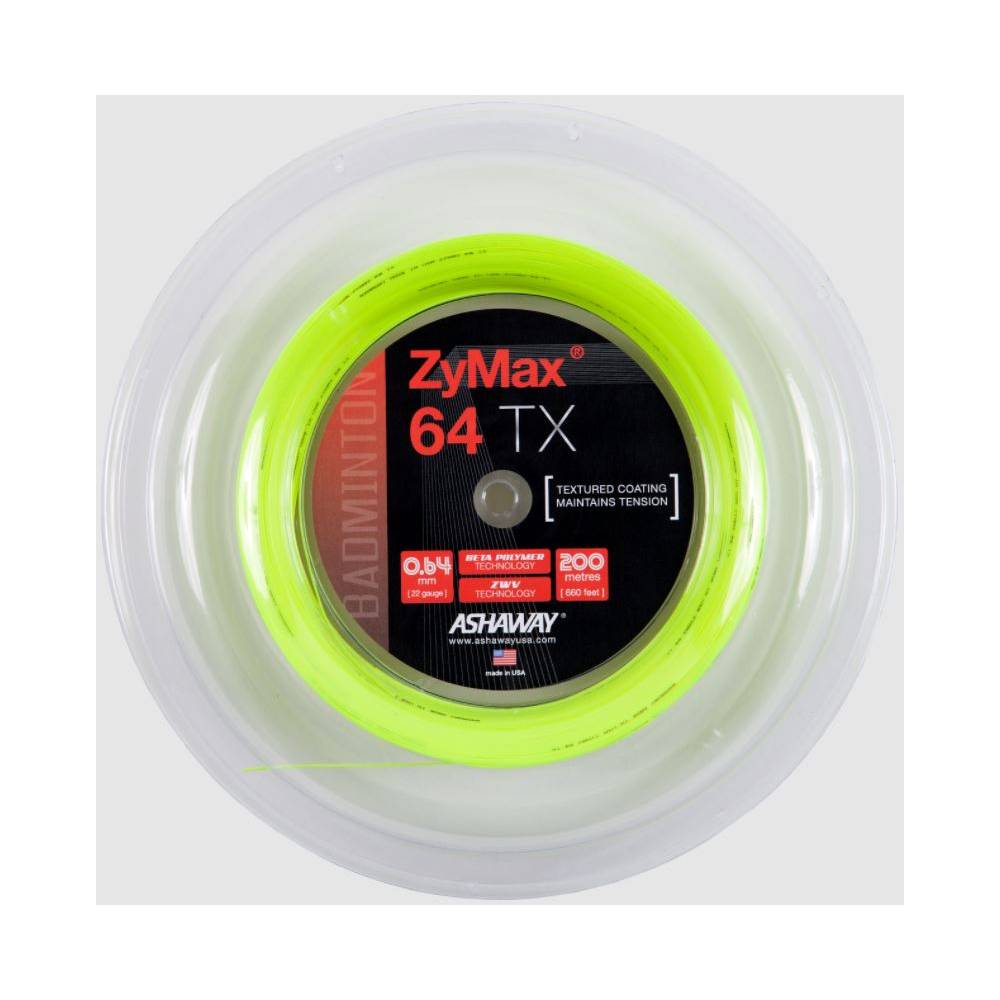 Ashaway ZyMax 64 TX Badminton String Reel (Optic Yellow) - RacquetGuys.ca