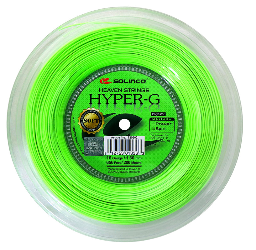 Solinco Hyper-G Soft 16 Tennis String Reel (Green) - RacquetGuys.ca