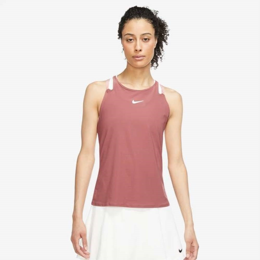 Nike Dri-Fit Racerback Tank Pink/white with built in Bra size M