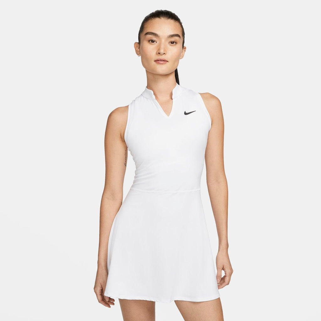 Nike Women's Dri-FIT Victory Dress (White/Black) - RacquetGuys.ca