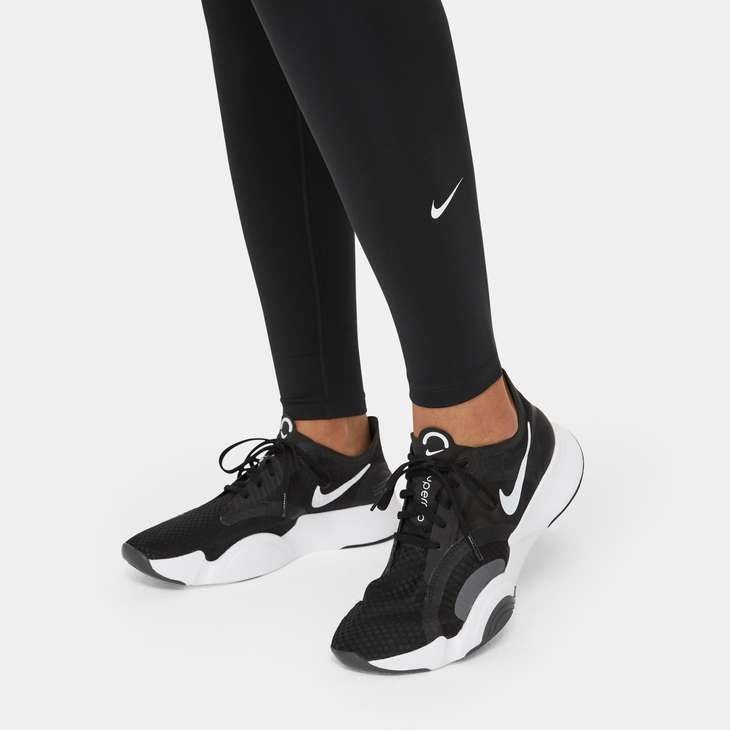Nike Women's Dri-FIT One Women's Mid-Rise Tight (Black/White)