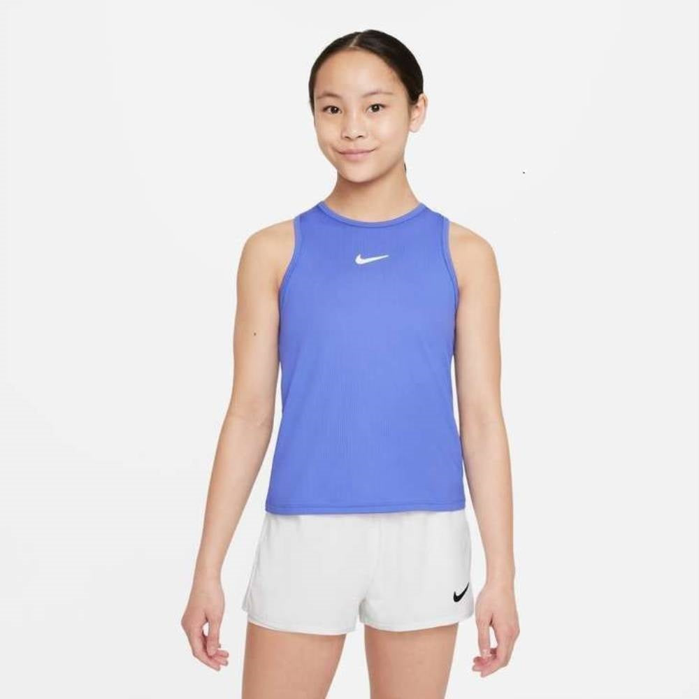 Nike Girl's Dri-FIT Victory Tank (Sapphire/White) - RacquetGuys.ca