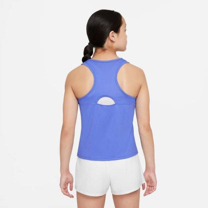Nike Girl's Dri-FIT Victory Tank (Sapphire/White) - RacquetGuys.ca