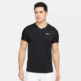 Nike Men's Dri-FIT Slam Zip Polo (Black/White) - RacquetGuys.ca