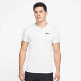 Nike Men's Dri-FIT Slam Zip Polo (White/Black)