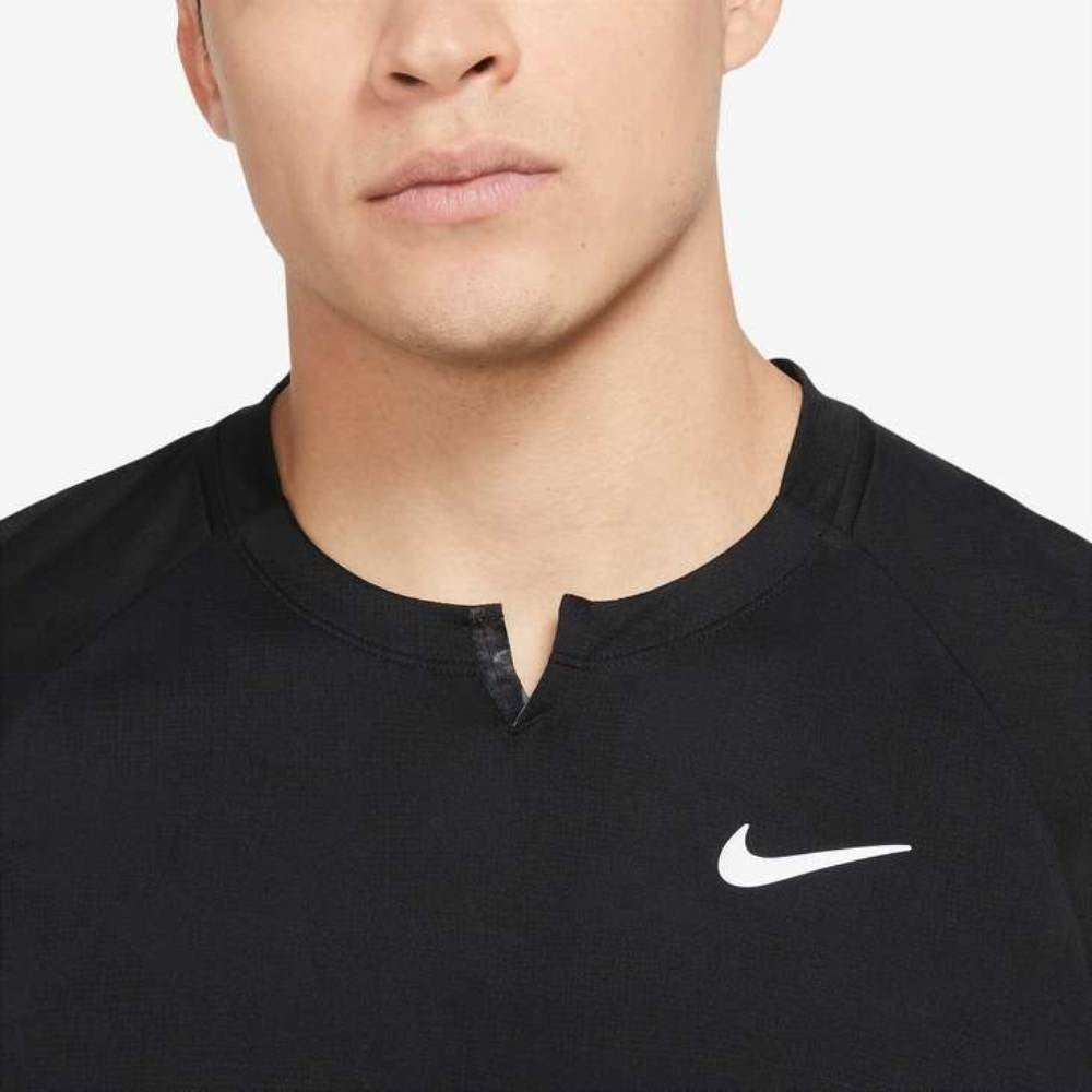 Nike Men's Dri-FIT Slam Zip Top (Black/White) - RacquetGuys.ca